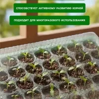 Мини-парник для рассады, 57&times;36&times;13.5 см, 1 вставка, 40 ячеек, Greengo