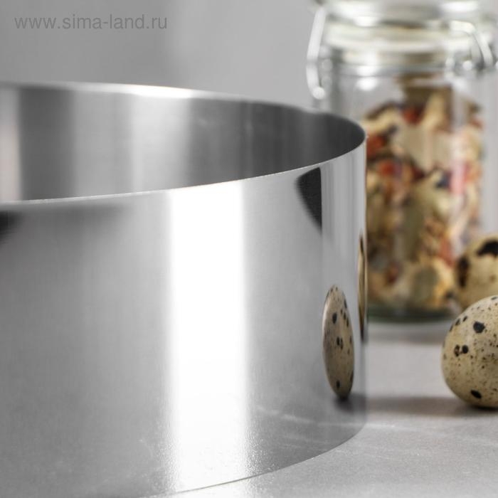 Форма для выпечки и выкладки «Круг», h=6,5 см, d=22 см, нержавеющая сталь Форма для выпечки и выкладки «Круг», h=6,5 см, d=22 см, нержавеющая сталь
