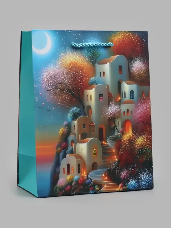 Пакет подарочный ламинированный "Город", S 18 x 23 х 10 см