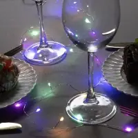 Гирлянда &laquo;Мишура&raquo; 1 м, роса, IP20, серебристая нить, 20 LED, от батареек CR2032&times;2, свечение мульти