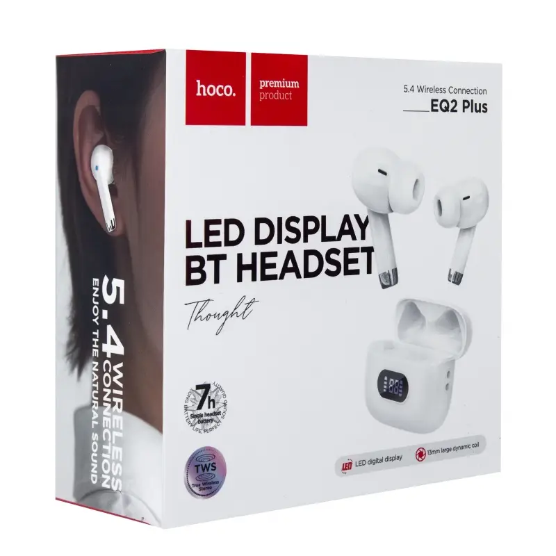 Гарнитура Wireless Headset EQ2 Plus HOCO Белая