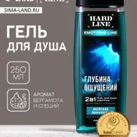 Гель для душа и шампунь 2 в 1 &laquo;Морские минералы&raquo;, 250 мл, аромат бергамот и специи, HARD LINE