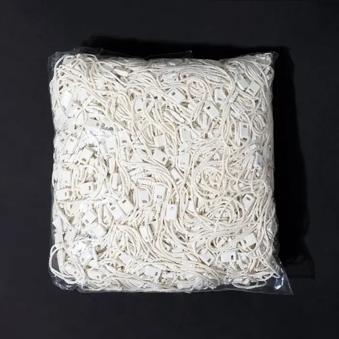 Биркодержатели веревочные с пластиковой пломбой, 1000 шт. белые