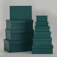 Набор подарочных коробок 10 в 1 &laquo;Темно-зеленый&raquo; 30&times;19&times;12 - 12&times;6.5&times;4 см