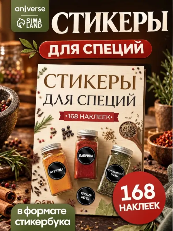 Альбом наклеек &laquo;Стикеры для специй&raquo;, 168 шт.