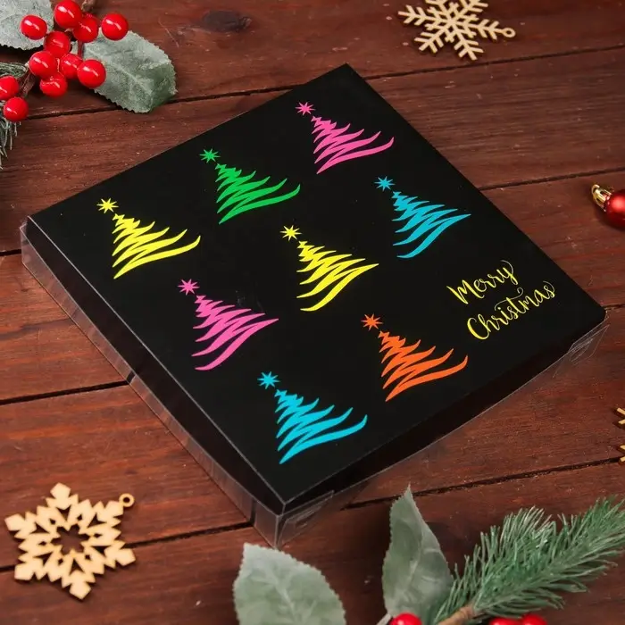 Коробка для печенья, «Праздничная ёлка», 18×18×3 см Коробка для печенья, «Праздничная ёлка», 18×18×3 см