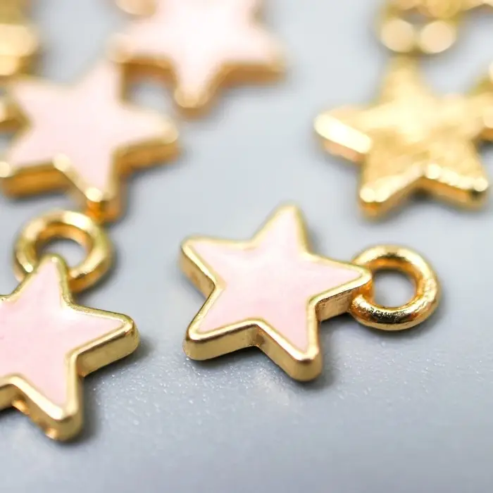Декор для творчества металл Декор для творчества металл "Розовая звёздочка" эмаль 0,8х0,6 см