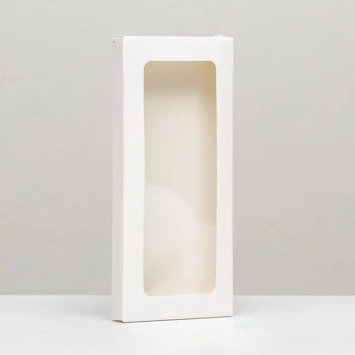 Коробка под плитку шоколада, белая, с окном 17.1×8×1.4 см Коробка под плитку шоколада, белая, с окном 17.1×8×1.4 см