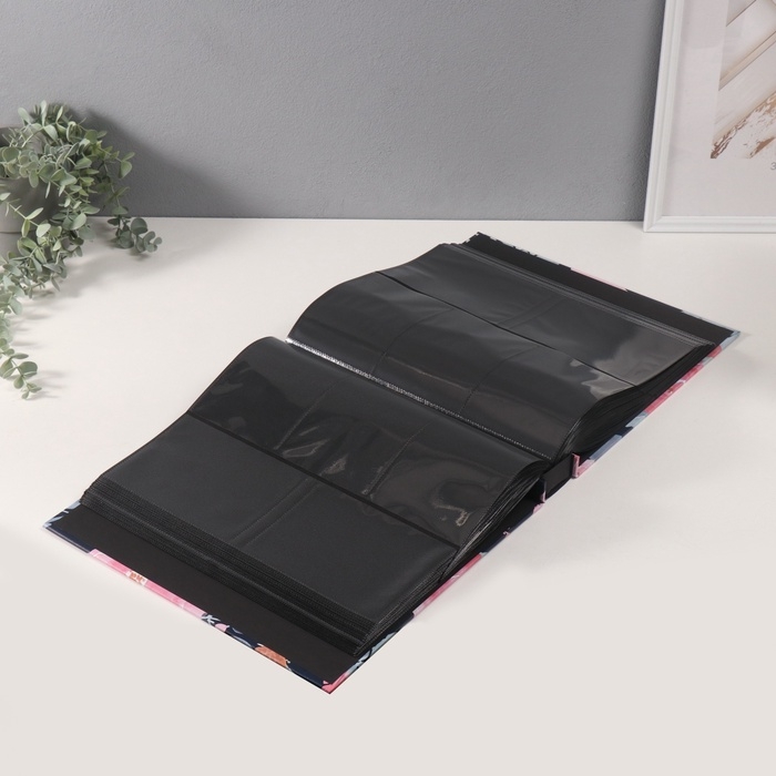 Фотоальбом на 1000 фото 10х15 см Фотоальбом на 1000 фото 10х15 см "Акварельные цветы" чёрный МИКС 4,6х33,4х36 см