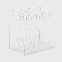 Сушилка для посуды с поддоном, 38.5&times;38.5&times;24 см, белый