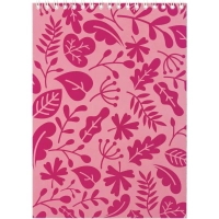 Блокнот А5 40л Attache Magenta клетка, 65г, бел.100% картон,греб,ВД-лак