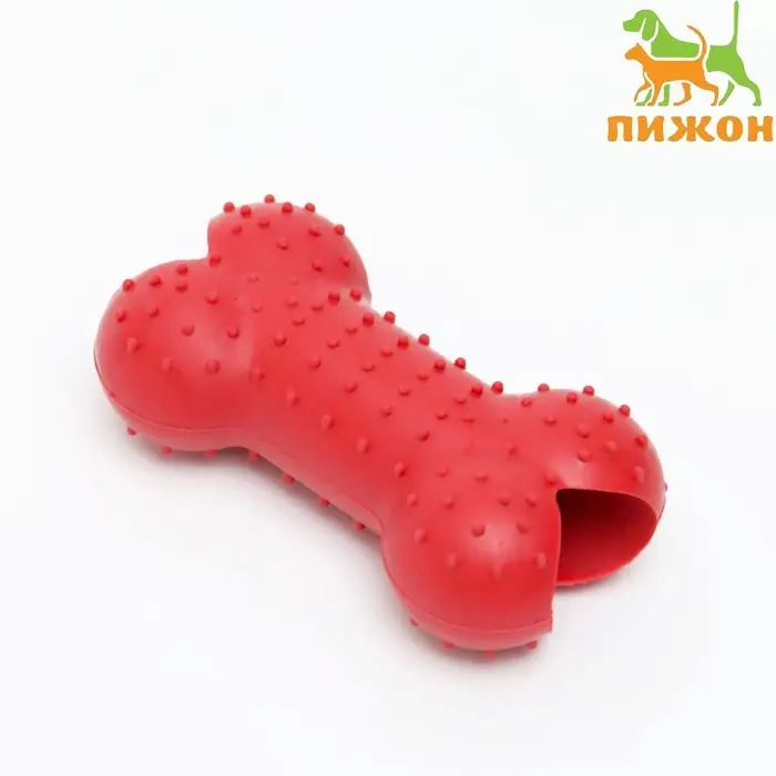 Жевательная игрушка для собак &laquo;Кость малая&raquo;, 8.5 см, TPR, красная