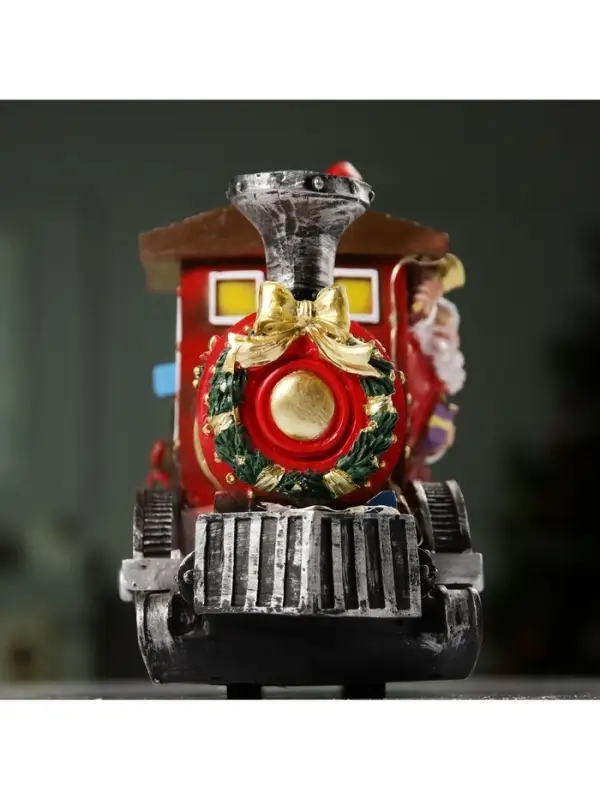 Светодиодная фигура &laquo;Паровоз с Дедом Морозом&raquo; 26.5&times;19.5&times;12.5 см, полистоун, от батареек ААх3, USB, свечение мульти