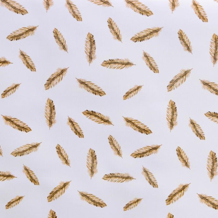 Клеёнка на стол на тканевой основе Доляна «Пёрышки», ширина 137 см, рулон 20 м, толщина 0,22 мм, цвет белый Клеёнка на стол на тканевой основе Доляна «Пёрышки», ширина 137 см, рулон 20 м, толщина 0,22 мм, цвет белый