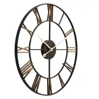 Часы настенные интерьерные, Лофт, бесшумные, плавный ход, d=47.5 см, корпус чёрный с бронзой