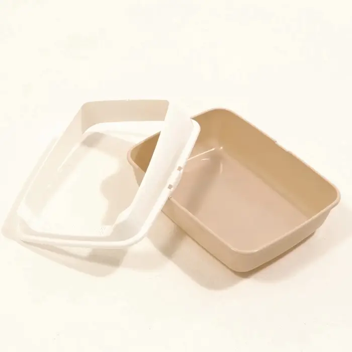 Лоток для кошек, 50.5&times;39&times;23 см, без сетки, пластик, бежевый