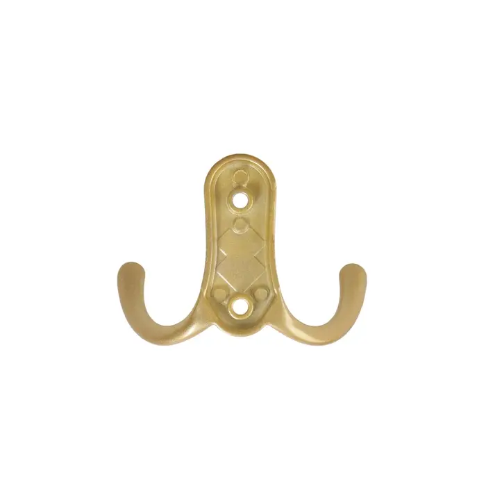 Крючок мебельный ТУНДРА TKd=024 LIGHT, двухрожковый, матовое золото