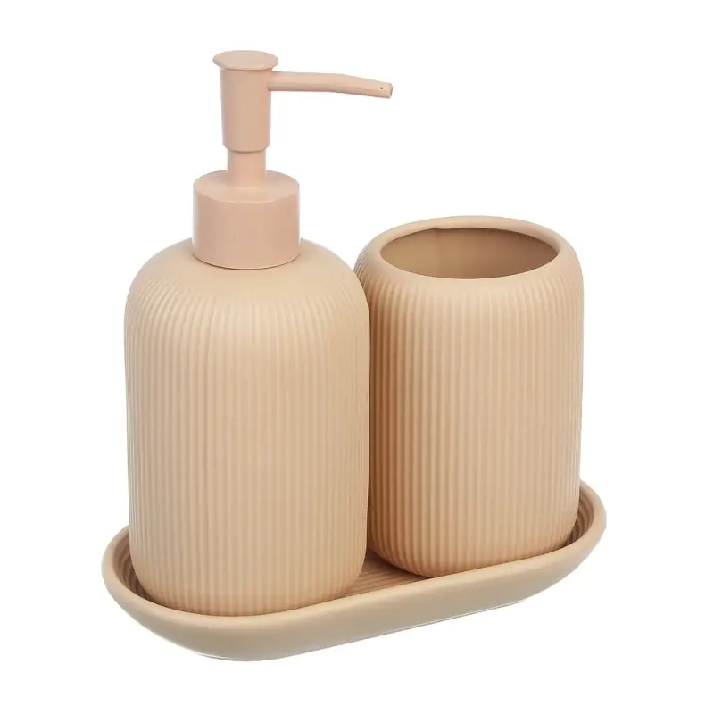 Подставка для набора в ванную комнату тм VETTA Монтана, доломит, бежевый, 16,5x9,2x2,5 см