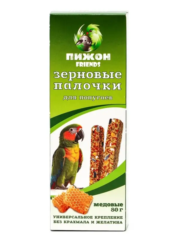 Зерновые палочки &laquo;Пижон&raquo; для птиц, медовые, 2 шт., 90 г