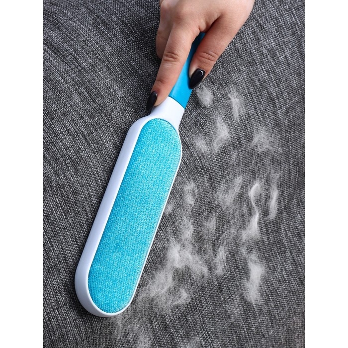 Щётка для удаления шерсти и волос с одежды и мебели с ручкой Доляна, 33×7,5×5 см, цвет синий Щётка для удаления шерсти и волос с одежды и мебели с ручкой Доляна, 33×7,5×5 см, цвет синий