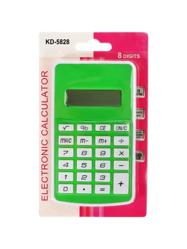 Калькулятор карманный, 08-разрядный 5828, корпус зеленый