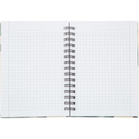 Блокнот BS, 102х142мм, 80л., клетка,  спираль. Flora, черный, N4253