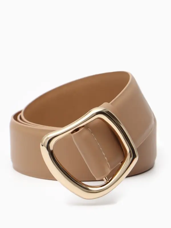 Ремень женский, затяжка, без винта, 4&times;110 см, пряжка золотистая, бежевый