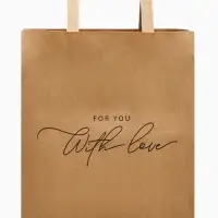 Пакет подарочный крафтовый For you with love, 24&times;28&times;14 см
