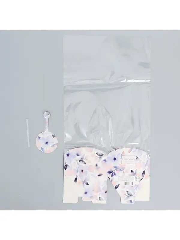 Пакет подарочный с коробкой, упаковка, &laquo;Цветы&raquo;, 12&times;12&times;40 см