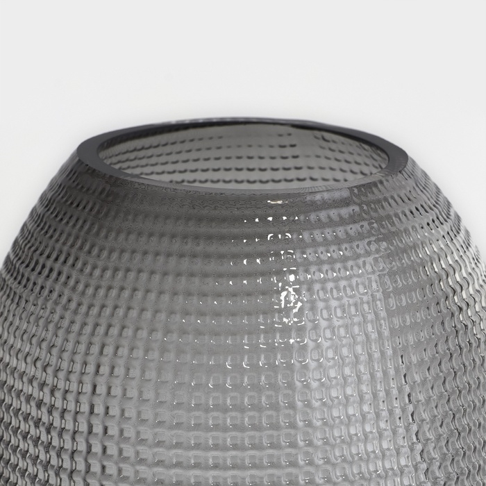 Ваза для цветов «Крокус» из прозрачного черного стекла 25 х 16 х 16 см