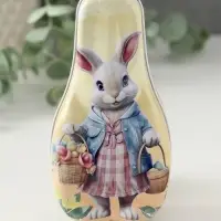 Шкатулка металл "Зайка с корзинками с цветами и яичками" 4,6х7х14,3 см Шкатулка металл "Зайка с корзинками с цветами и яичками" 4,6х7х14,3 см