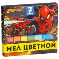 Мелки цветные школьные 7 шт., «Человек-паук»