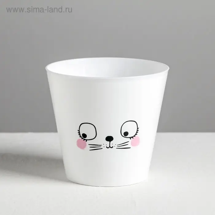 Горшок для цветов, кашпо «Мордочка», 0,8 л, 11 х 12 см Горшок для цветов, кашпо «Мордочка», 0,8 л, 11 х 12 см