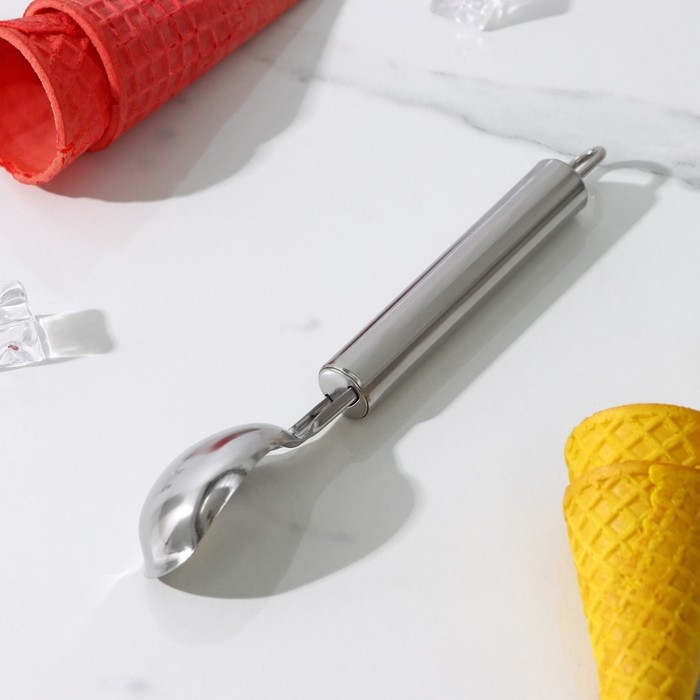 Ложка для мороженого Доляна «Металлик», 21 см, цвет серебристый Ложка для мороженого Доляна «Металлик», 21 см, цвет серебристый