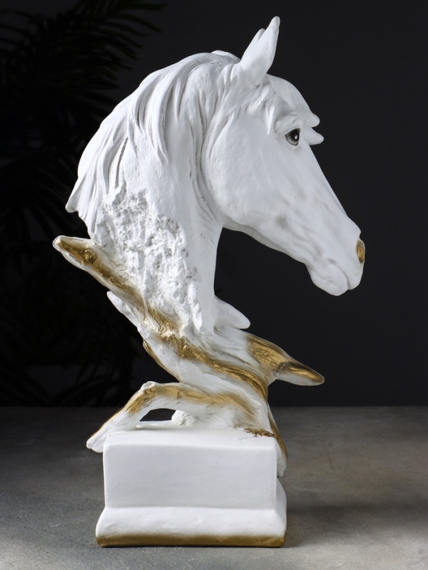 Копилка Копилка "Голова лошади" 14х23х41 см, белое золото
