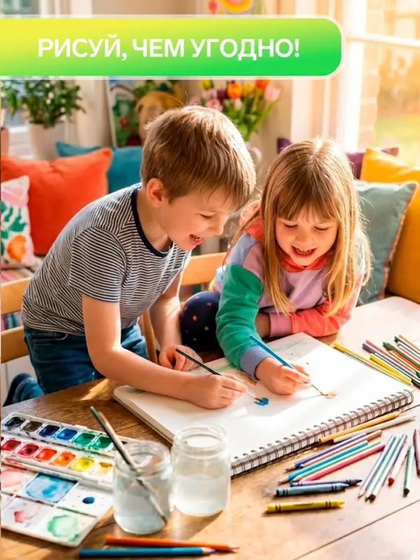 Альбом для рисования Calligrata А4, 40 листов, на скрепке, плотность листов 100 г/м&sup2;, обложка из мелованного картона