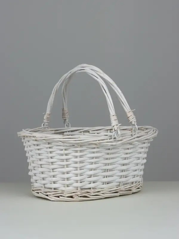 Корзина плетеная (ива) D35х26 H15 HH27 B27х19, 1 шт., белый