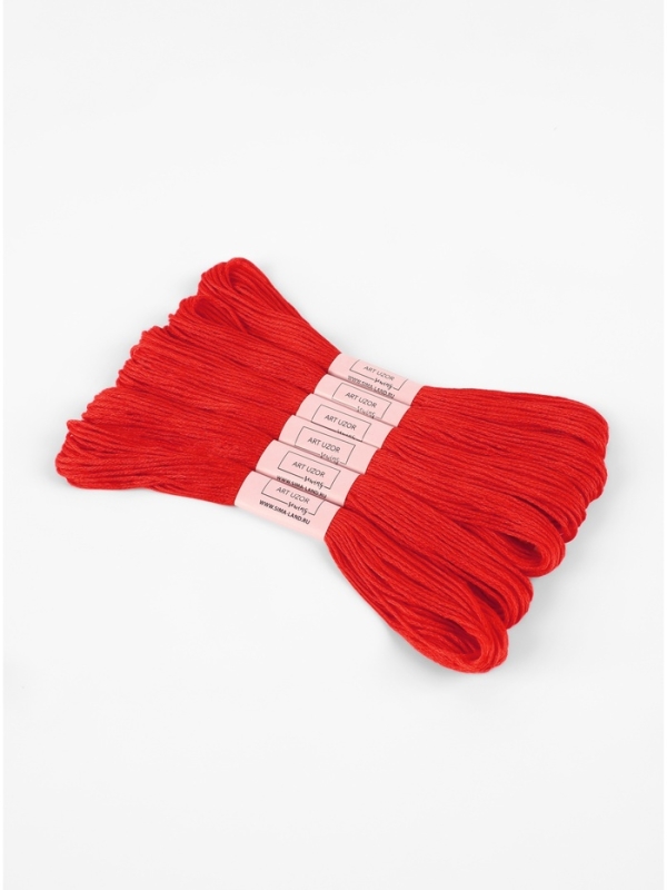 Нитки мулине 8±1м №606 (наб 6шт цена за наб) красный АУ