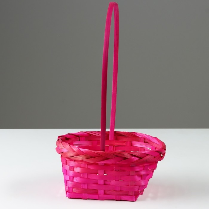 Набор корзин плетеных, D19x9/32 см, D22x9,5/34 см, D25x10/36 см, 3шт, розовые, бамбук Набор корзин плетеных, D19x9/32 см, D22x9,5/34 см, D25x10/36 см, 3шт, розовые, бамбук