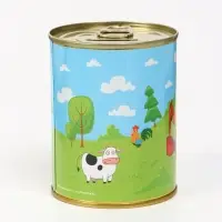 Копилка металлическая, 9.5 см×7.5 см×7.5 см, Синий трактор