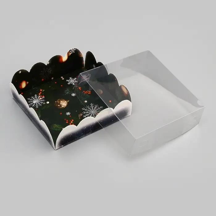 Коробка для печенья, кондитерская новогодняя упаковка, «Исполнения желаний», 9×9×3 см Коробка для печенья, кондитерская новогодняя упаковка, «Исполнения желаний», 9×9×3 см