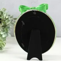 Фоторамка полистоун 14х18,5 см "Зелёный бант" под дерево 22,5х17х3 см