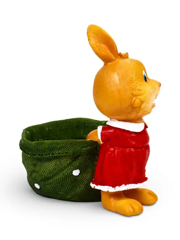 Фигурное кашпо 13 х 10 х 15см  "Зайка с мешком"