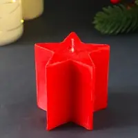 Свеча "Большая звезда" 70*70*70 мм, красная