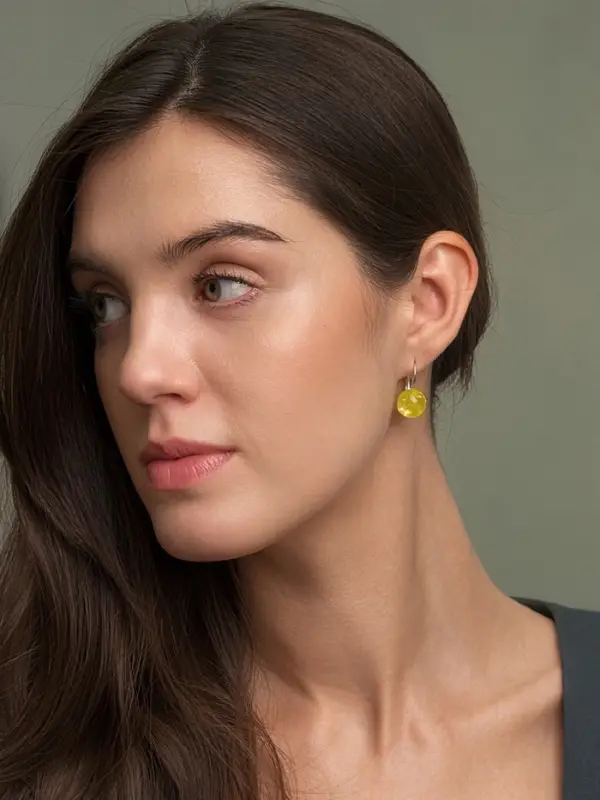 Серьги с поталью &laquo;Шарик&raquo;, МИКС в серебре