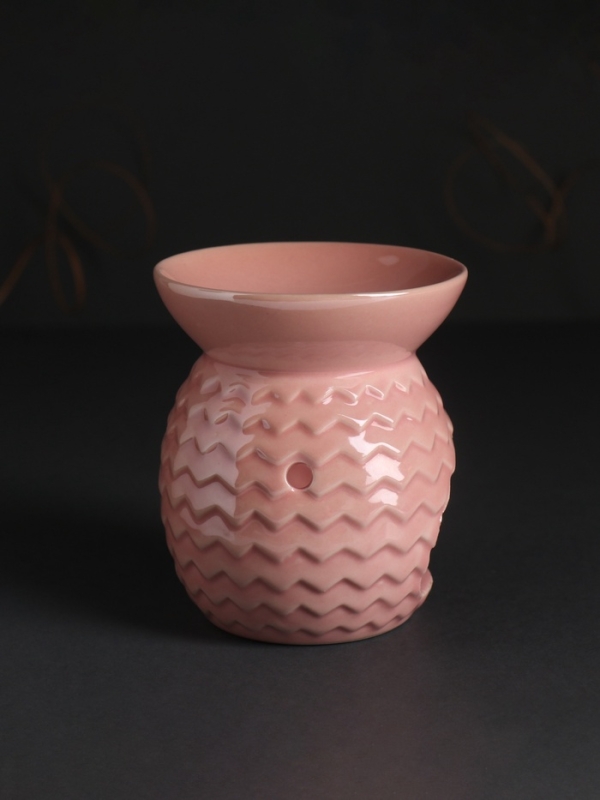 Аромалампа керамика Аромалампа керамика "Волна зигзагами" розовый перламутр 7,5х7,5х9 см