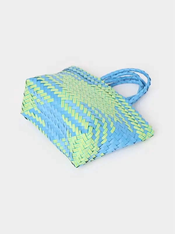 Сумка плетёная, 30&times;10&times;33 см, пластик, голубая