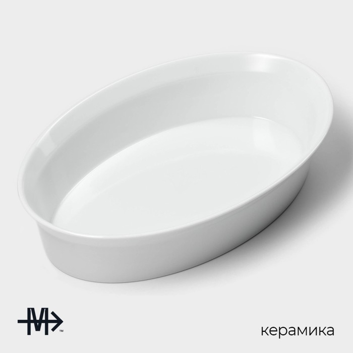 Форма для выпечки из жаропрочной керамики Magistro White gloss, 2,5 л, 34×22×6,5 см Форма для выпечки из жаропрочной керамики Magistro White gloss, 2,5 л, 34×22×6,5 см