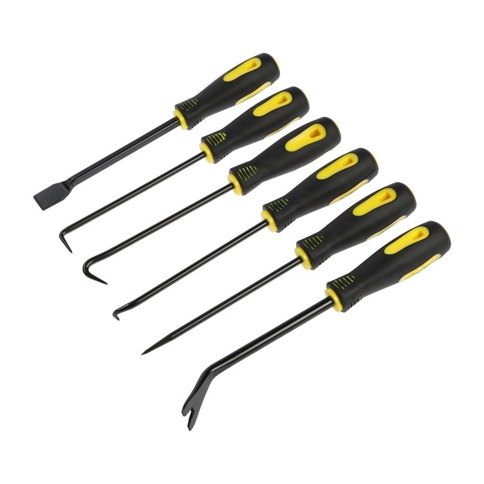 Набор крючков для уплотнительных колец ТУНДРА, усиленные, 2К рукоятки, 150 мм, 6 шт. Набор крючков для уплотнительных колец ТУНДРА, усиленные, 2К рукоятки, 150 мм, 6 шт.