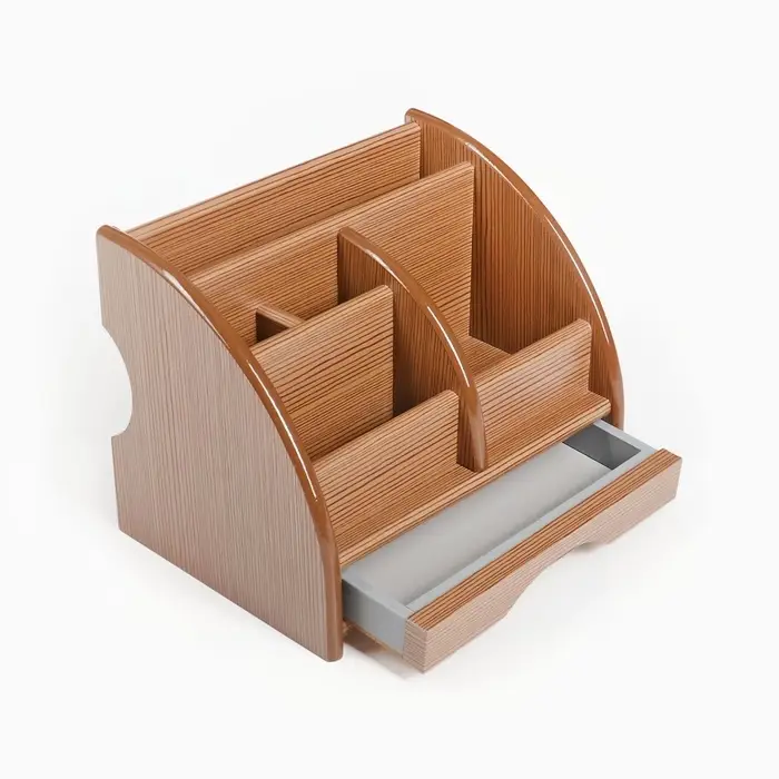 Органайзер 5 секций, 1 выдвижной ящик, серия Ясень шимо, 20&times;16.5&times;15.5 см, МИКС